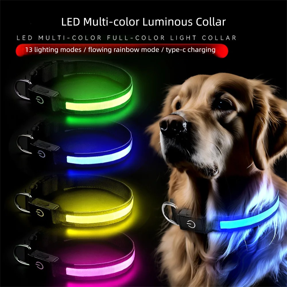 Tech Dog Accessories - LED Dog Collar USB Rechargeable Night