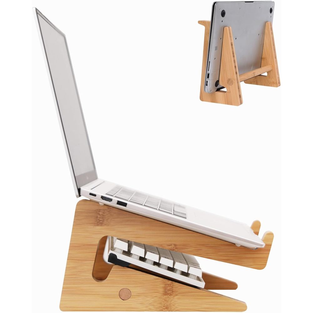 Laptop Stand Bamboo - Laptop Stand - Wooden Desk, Bamboo