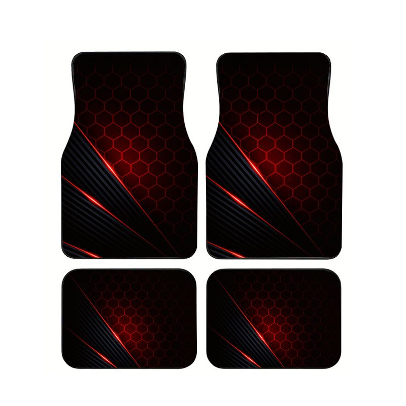Universal Tech Accessories - 4Pcs Hexagonal Red Black Tech Car