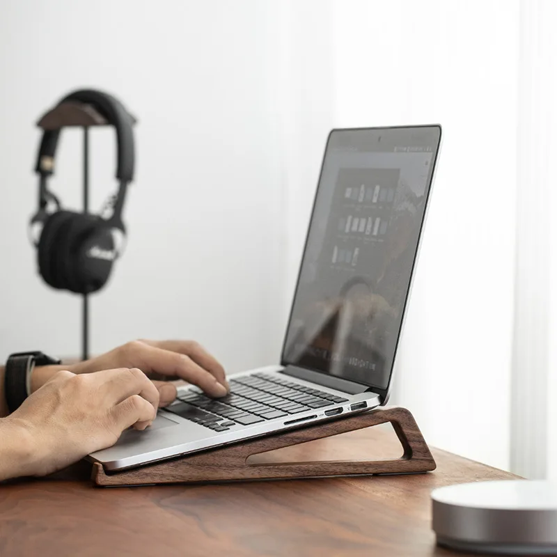 HeMu Walnut Wood Laptop Stand  - Laptop Stand Bamboo avaliação e preço