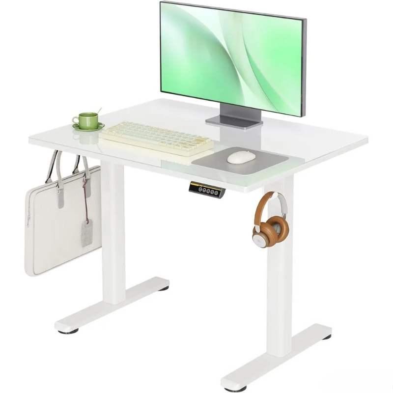 Small Glass Standing Desk, 35x - Laptop Stand Bamboo avaliação e preço