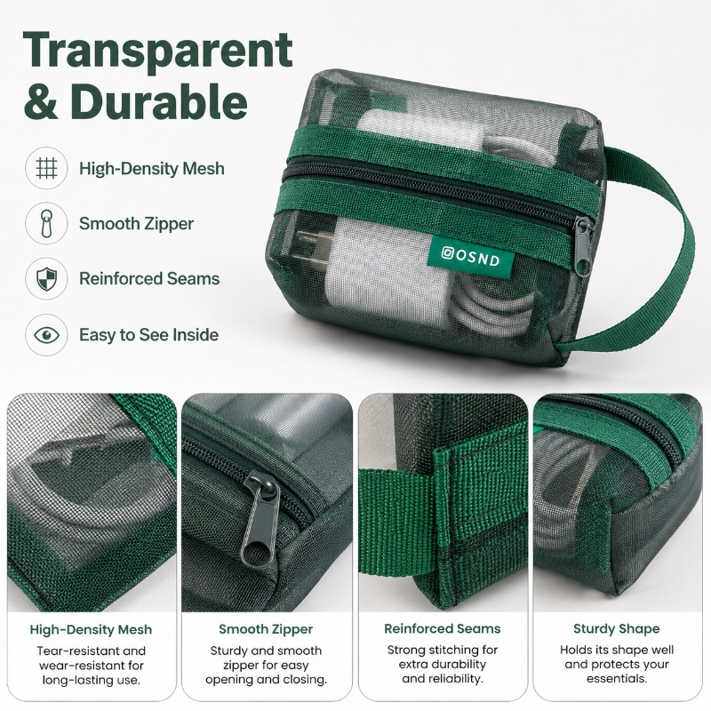 6PCS Mesh Tech Organizer Pouch - Tech Woven Accessories avaliação e preço