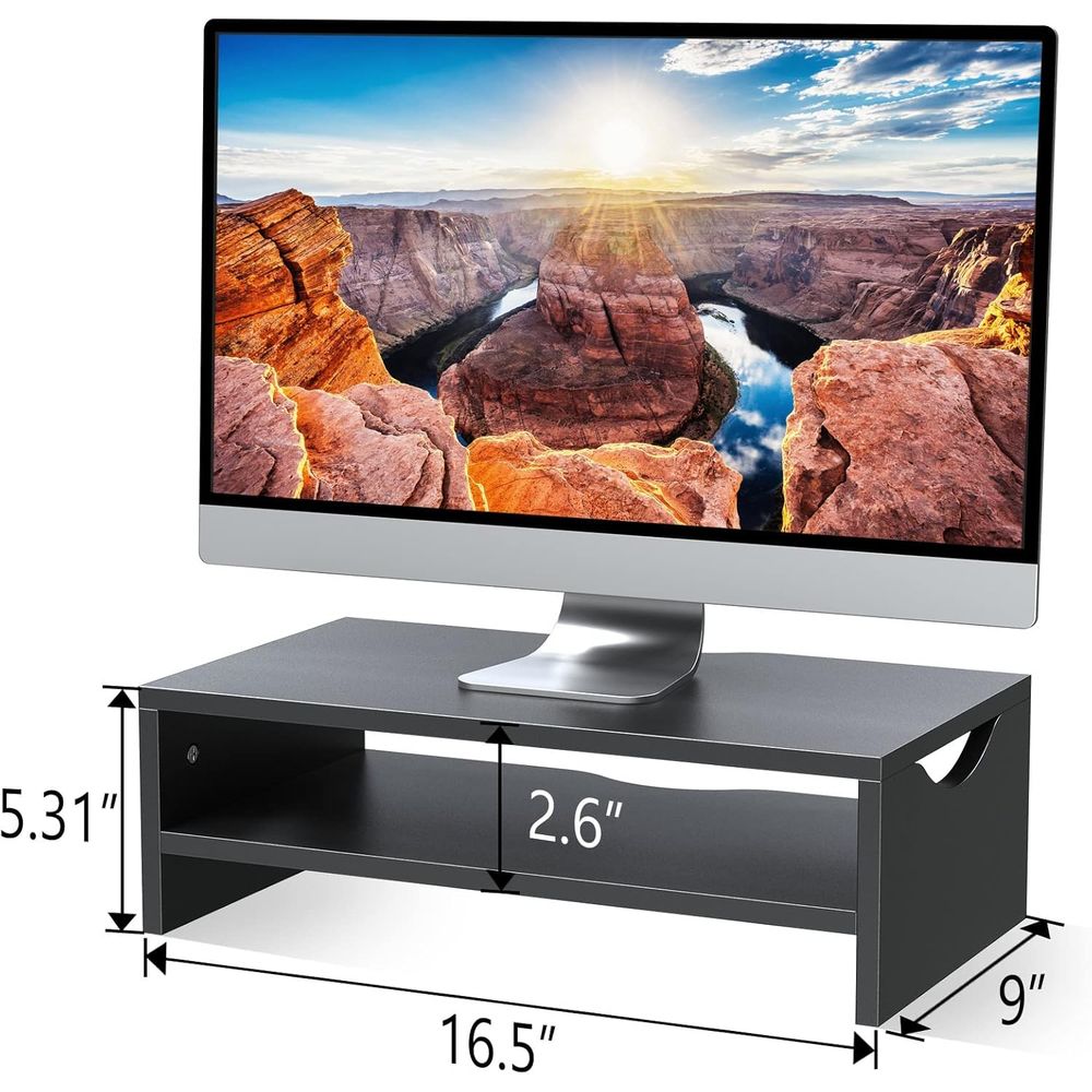 2-Tier Wooden Laptop & Monitor - Laptop Stand Bamboo avaliação e preço
