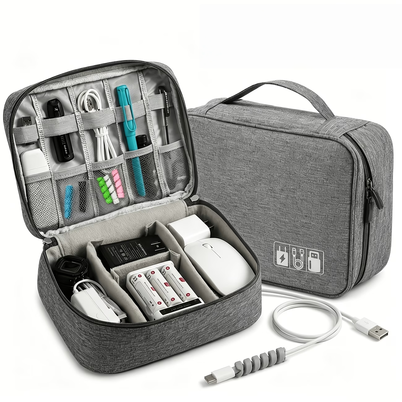 1PC High-Capacity Cable and Ac - Tech Accessories Case avaliação e preço