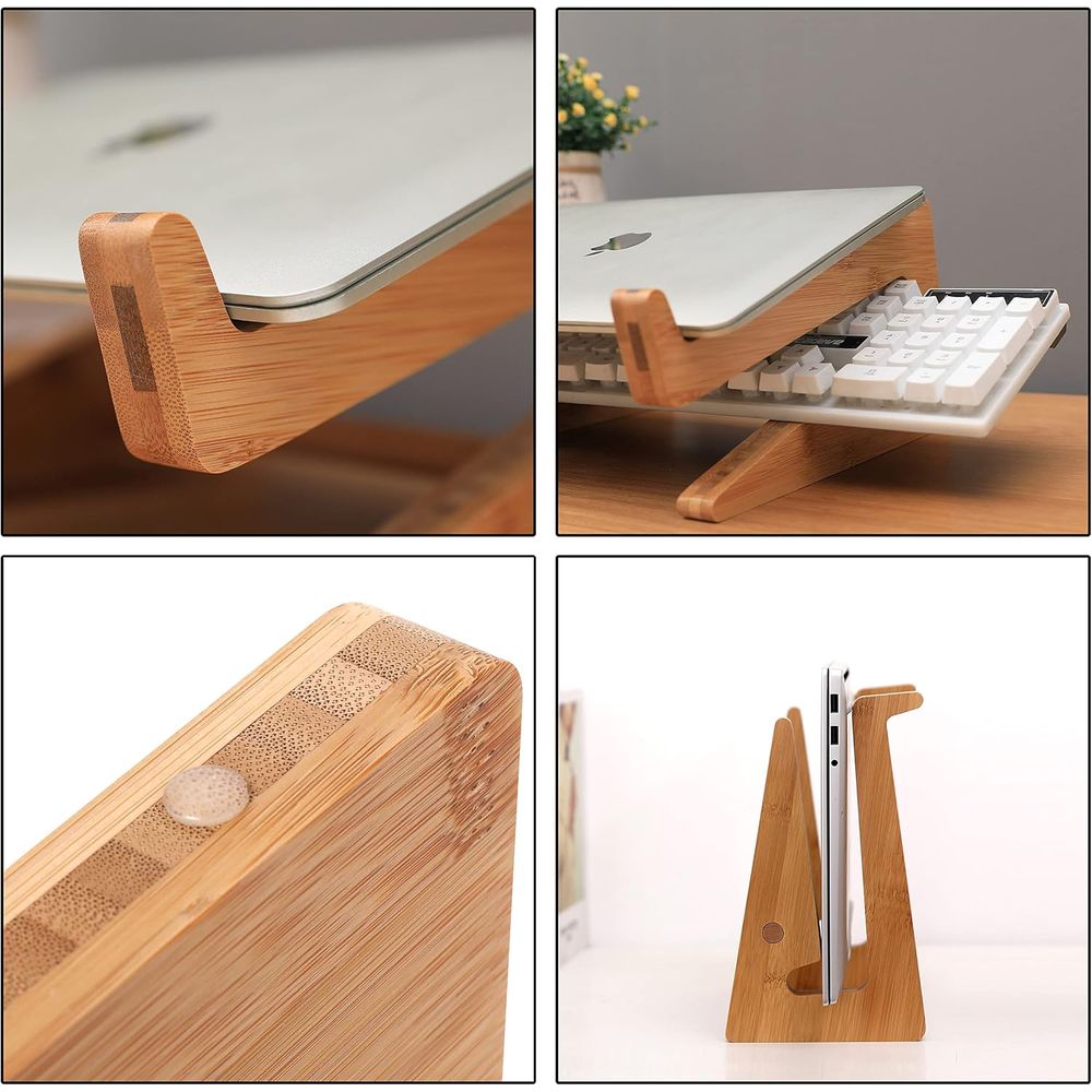 Laptop Stand - Wooden Desk, Ba - Laptop Stand Bamboo avaliação e preço