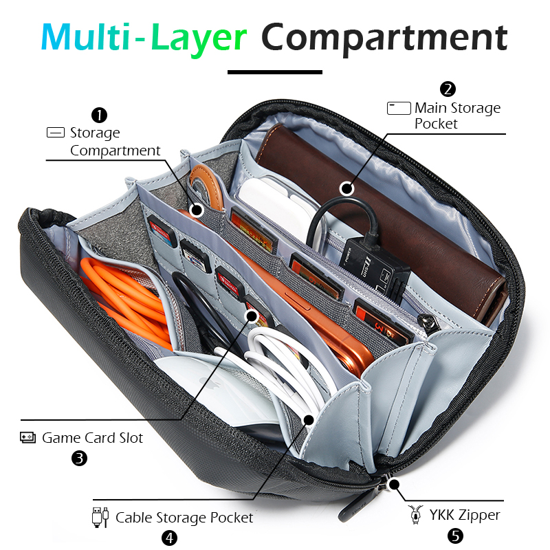 BANGE Large Capacity Travel El - Tech Accessories Case avaliação e preço
