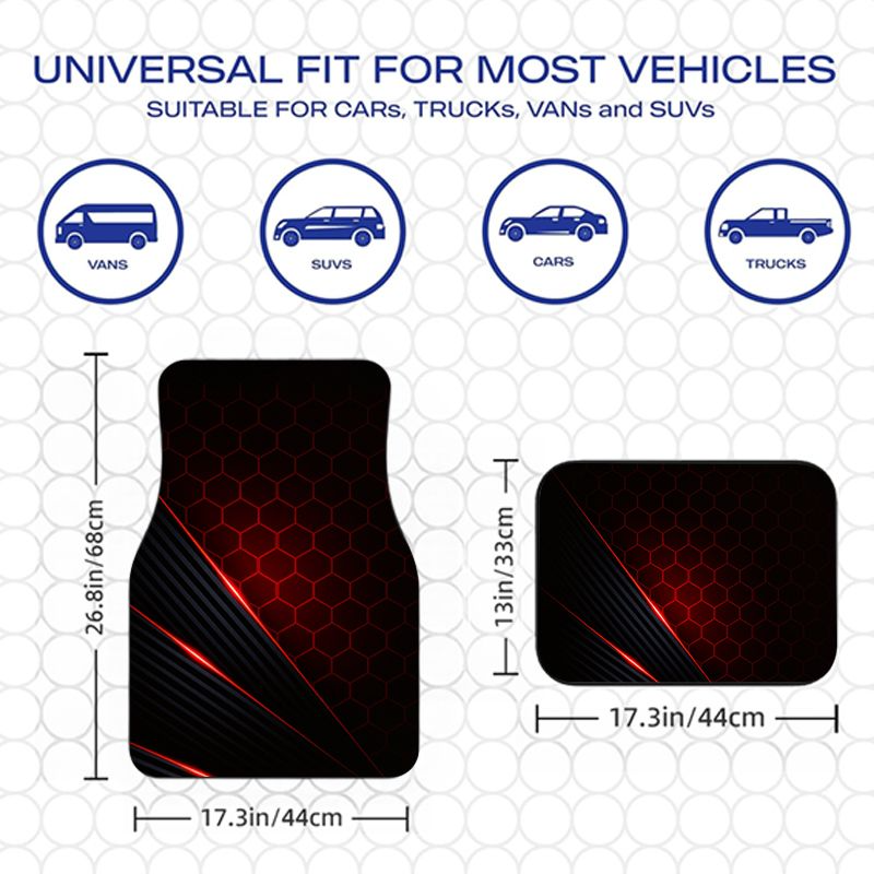 4Pcs Hexagonal Red Black Tech  - Universal Tech Accessories avaliação e preço