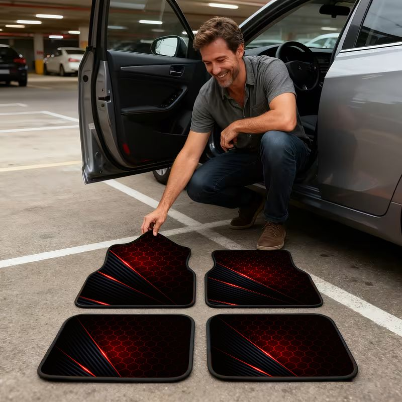 4Pcs Hexagonal Red Black Tech  - Universal Tech Accessories avaliação e preço
